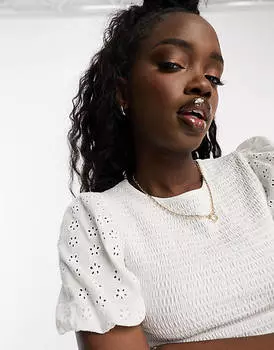 Белый топ с пышными рукавами ASOS DESIGN