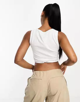 Белый топ с ремешками на талии Vero Moda