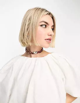 Белый топ с укороченным краем COLLUSION