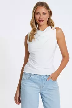 Белый топ с воротником-хомутиком QUIZ Clothing