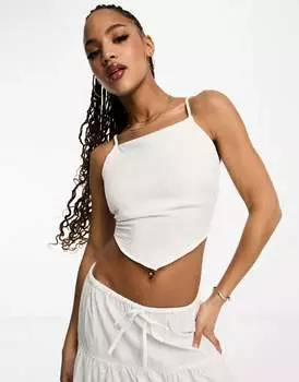 Белый топ Vero Moda с завязками на спине, квадратным вырезом и V-образным краем