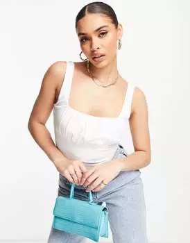 Белый топ-жилет с квадратным вырезом и швом на груди ASOS Fuller Bust