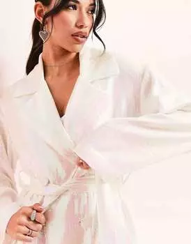 Белый тренч с запахом ASOS LUXE