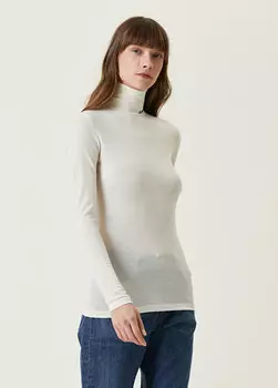 Белый трикотаж с длинным рукавом Jil Sander