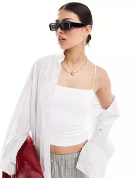 Белый удлиненный топ-бандо в стиле 90-х годов ASOS DESIGN бесшовной формы
