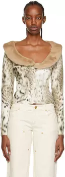 Белый укороченный кардиган Blumarine