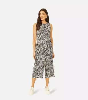 Белый укороченный комбинезон Mela Off с леопардовым принтом и поясом Mela, белый