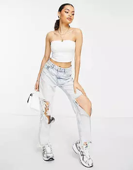 Белый укороченный топ-бандо ASOS DESIGN Petite