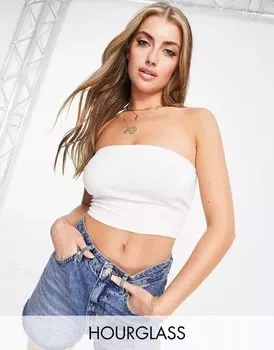 Белый укороченный топ без бретелек ASOS Hourglass Ultimate