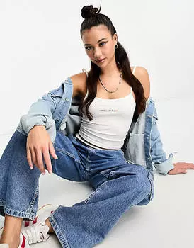 Белый укороченный топ с бретелями Tommy Jeans color
