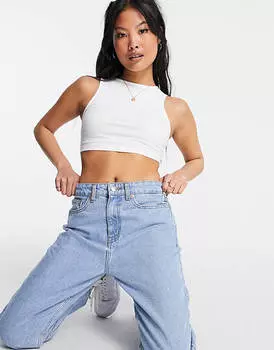 Белый укороченный жилет с высоким воротником ASOS DESIGN Petite