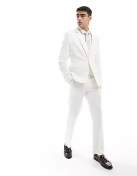 Белый узкий пиджак ASOS DESIGN