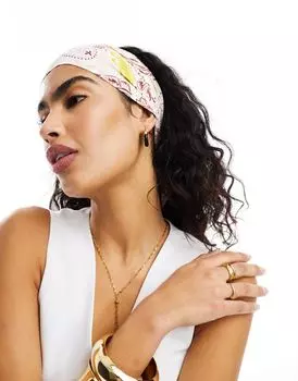 Белый узкий платок с пейсли ASOS DESIGN