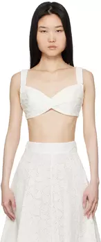 Белый вышитый бюстгальтер-бралетт Crush ZIMMERMANN