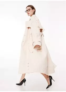 Белый женский тренч A0625 Moschino Jeans, белый