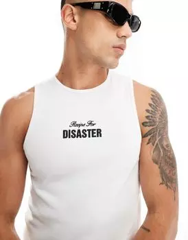 Белый жилет с надписью на груди ASOS DESIGN