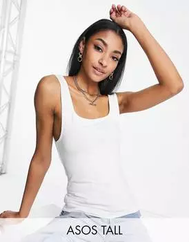 Белый жилет с вырезами спереди и сзади ASOS DESIGN Tall