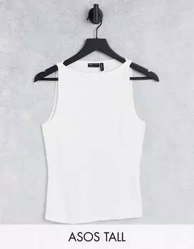Белый жилет с высоким воротником ASOS DESIGN Tall