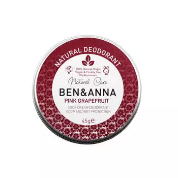 Ben&Anna Natural Deodorant натуральный крем-дезодорант в алюминиевой банке Розовый грейпфрут 45г