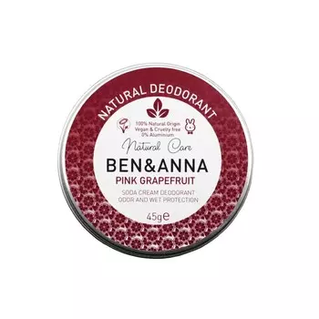 Ben&Anna, Natural Deodorant Натуральный кремовый дезодорант в алюминиевой банке Розовый Грейпфрут 45г