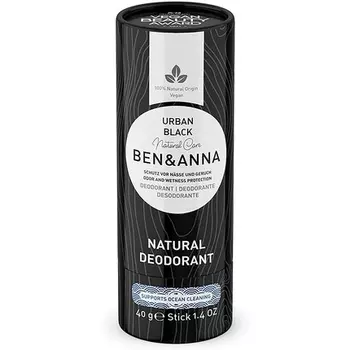 BEN&ANNA Papertube Urban Black Дезодорант для веганов и сертифицированная натуральная косметика в бумажной упаковке – победитель премии Peta Vegan Award – Сделано в Германии
