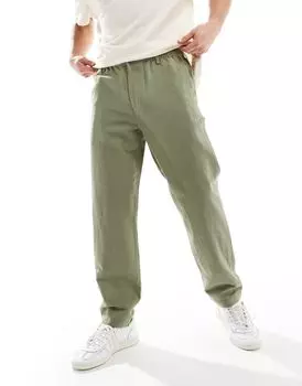 Ben Sherman – элегантные брюки цвета хаки из смесового льна