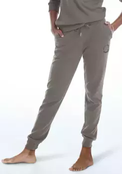 Bench Брюки для бега в стиле Loungewear с изысканной вышивкой логотипа, костюм для отдыха Bench Loungewear, коричневый