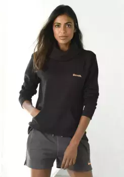 Bench Длинный свитшот для отдыха "с многослойным воротником-стойкой" и карманом-кенгуру, одежда для отдыха, костюм для отдыха Bench Loungewear, черный