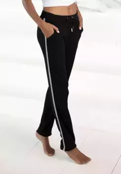 Bench Домашняя одежда брюки с металлизированными полосками, домашняя одежда, домашний костюм Bench Loungewear, черный