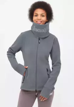 Bench Флисовая куртка "ВОРОНКА" (1 шт.), без капюшона, с вышивкой блестками, серый