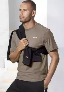 Bench Футболка в стиле Loungewear с небольшим фирменным принтом спереди Bench Loungewear, коричневый