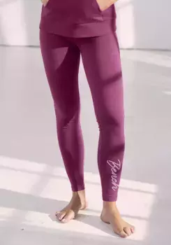 Bench Леггинсы для домашней одежды с блестящей вышивкой логотипа на штанине Bench Loungewear, цвет Beere