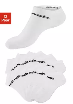 Bench Носки спортивные (упаковка, 12 пар), носки-кеды с классической надписью-логотипом, белый