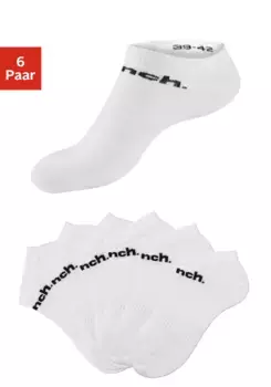 Bench Носки спортивные (упаковка, 6 пар), носки-кеды с классической надписью-логотипом, белый