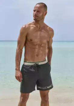 Bench Шорты для плавания с фирменной надписью, черный