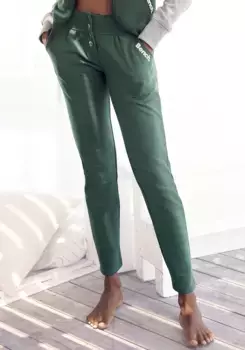 Bench Спортивные брюки для отдыха, с кнопками на поясе, костюм для отдыха Bench Loungewear, зеленый