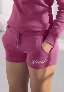 Bench Спортивные шорты для домашней одежды с блестящей вышивкой логотипа, одежда для дома, костюм для отдыха Bench Loungewear, цвет Beere