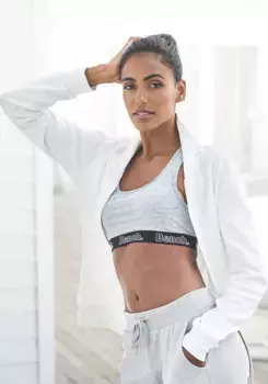 Bench Толстовка для домашней одежды с блестящей вышивкой логотипа на воротнике-стойке, костюм для отдыха Bench Loungewear, цвет Ecru