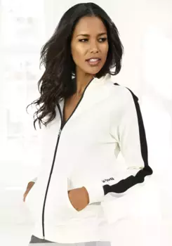 Bench Толстовка для домашней одежды, с полосками по бокам и воротником-стойкой, костюм для отдыха Bench Loungewear, черный