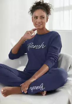 Bench Толстовка для отдыха с логотипом и вышивкой, костюм для отдыха Bench Loungewear, цвет морской волны