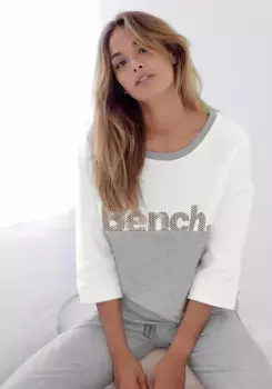 Bench Толстовка с цветовыми блоками, одежда для отдыха, костюм для отдыха, цвет Ecru-Grau-Meliert