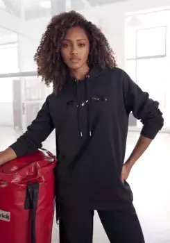 Bench Толстовка с капюшоном "толстовка с капюшоном" для домашней одежды, с блестящим логотипом, одежда для дома, костюм для отдыха Bench Loungewear, черный