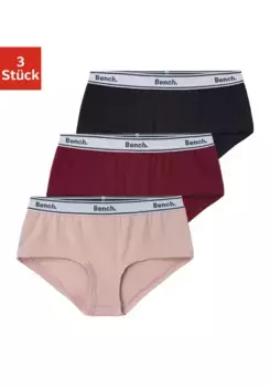 Bench Трусики (упаковка, 3 шт.), с тканым поясом с логотипом, синий