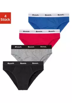 Bench Трусы (4 шт.) с контрастными ткаными манжетами, цвет Blau, Grau-Meliert, Rot, Schwarz