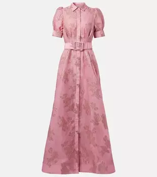 Бенетт платье-рубашка с поясом из парчи Rebecca Vallance, Tickled Pink