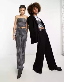 Бенгальские расклешенные брюки в тонкую полоску COLLUSION