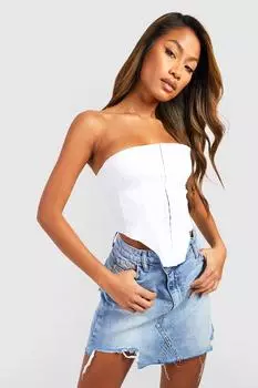 Бенгалийский корсетный топ с крючком и глазами Boohoo, белый