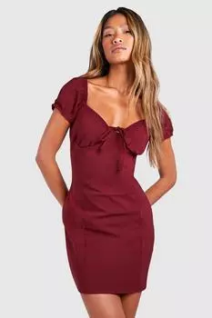 Бенгалинское мини-платье Milkmaid boohoo, красный