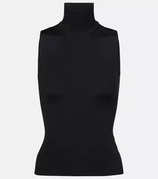 Бенита ребристый водолазный свитер Khaite, черный