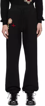 BENTGABLENITS Черные спортивные штаны с вышивкой